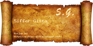 Siffer Gitta névjegykártya
